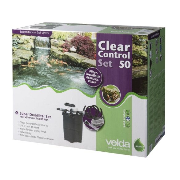 Velda Clear Control 50 nyomás alatti szűrő szett (CC50+UV-C18W+HS 6 000 pumpa) 20 m3 vízhez