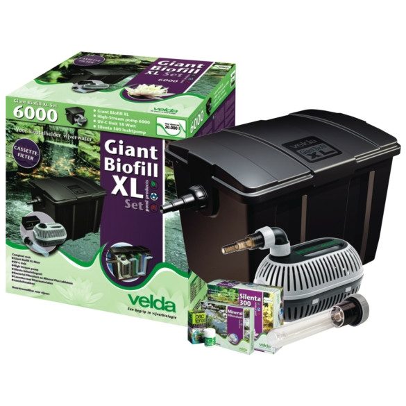 Velda Giant Biofill XL szett 20000, 20 m3 vízhez (18 W UV-C, 6000 l/H High-Stream)