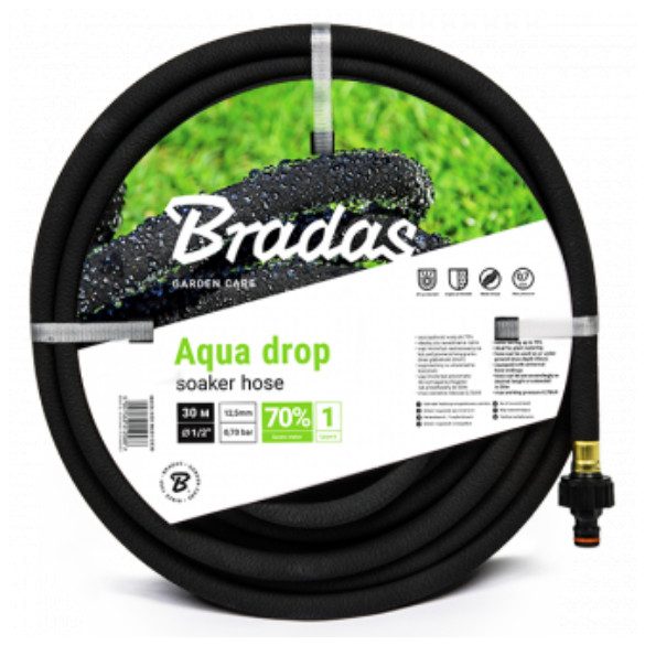 AQUA-DROP Izzadó tömlő 1/2" - 30m W- 1,26l/perc 0,7BAR