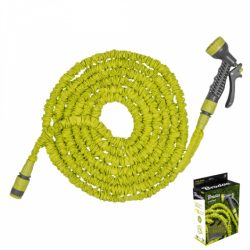   TRICK HOSE Kerti locsolótömlő hajlékony 5m - 15m + locsolópisztoly 7f 4bar zöld