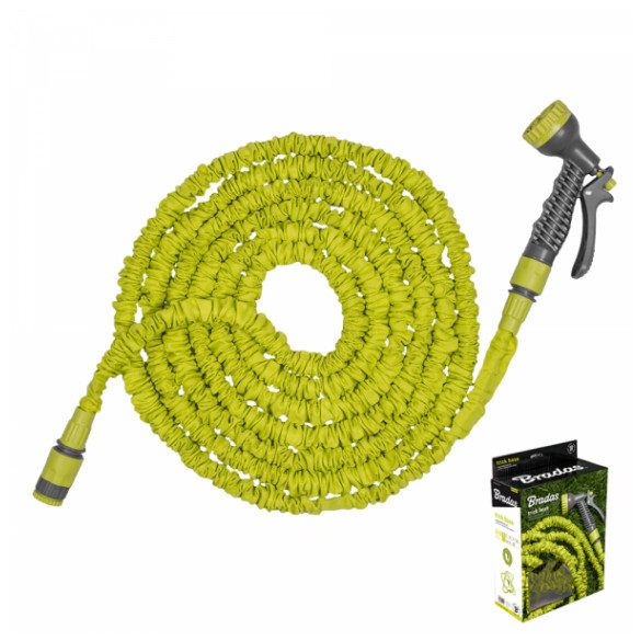 TRICK HOSE Kerti locsolótömlő hajlékony 5m - 15m + locsolópisztoly 7f 4bar zöld