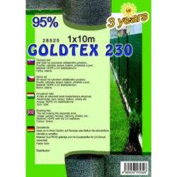 GOLDTEX230 Árnyékoló háló 1x10m zöld 95%