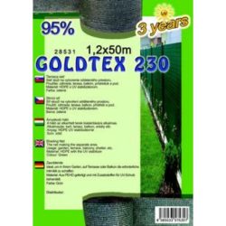 GOLDTEX230 Árnyékoló háló 1,2x50m zöld 95%