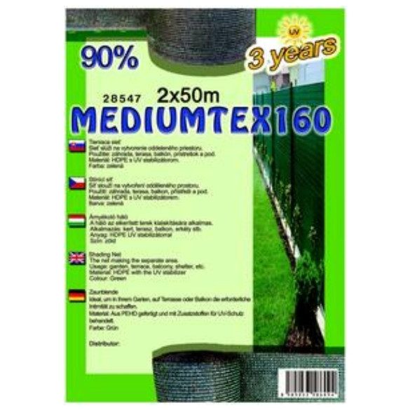 MEDIUMTEX160 Árnyékoló háló 2x50m zöld 90%