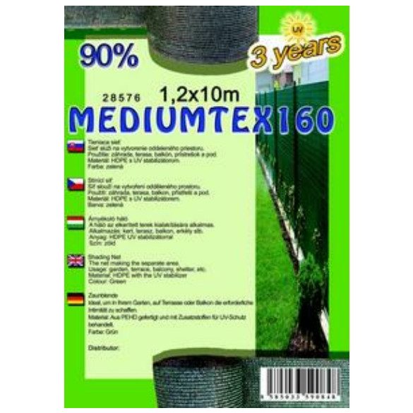 MEDIUMTEX160 Árnyékoló háló 1,2x10m zöld 90%