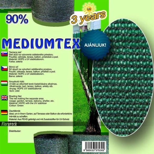 MEDIUMTEX160 Árnyékoló háló 1,2x50m zöld 90%